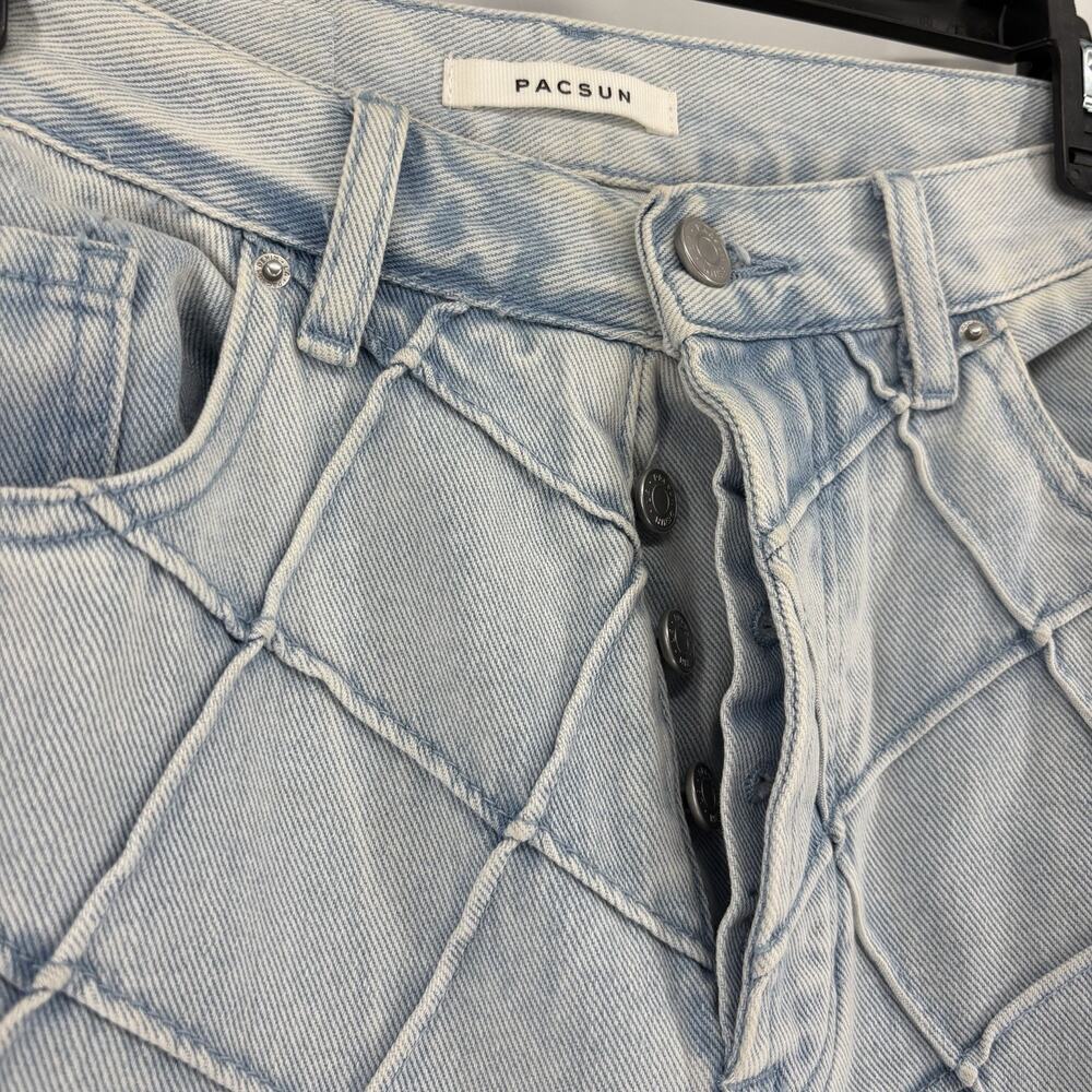 PacSun Women’s Light Blue Pintuck High Waisted Bootcut Jeans Size 27 Flare Retro - Picture 3 of 11